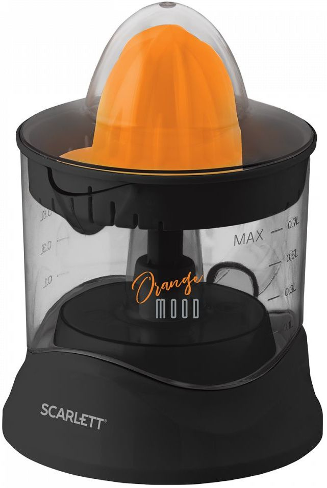 Соковыжималка цитрусовая Scarlett EasyClean SC-JE50C09 черный/оранжевый