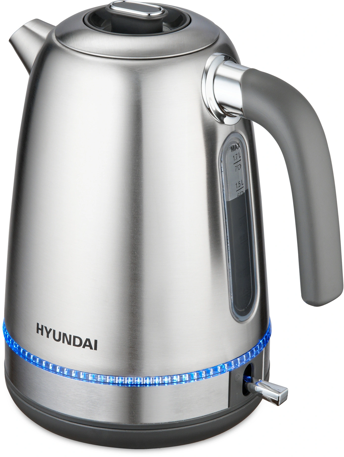 Чайник электрический Hyundai HYK-S5806 серебристый матовый/черный, металл