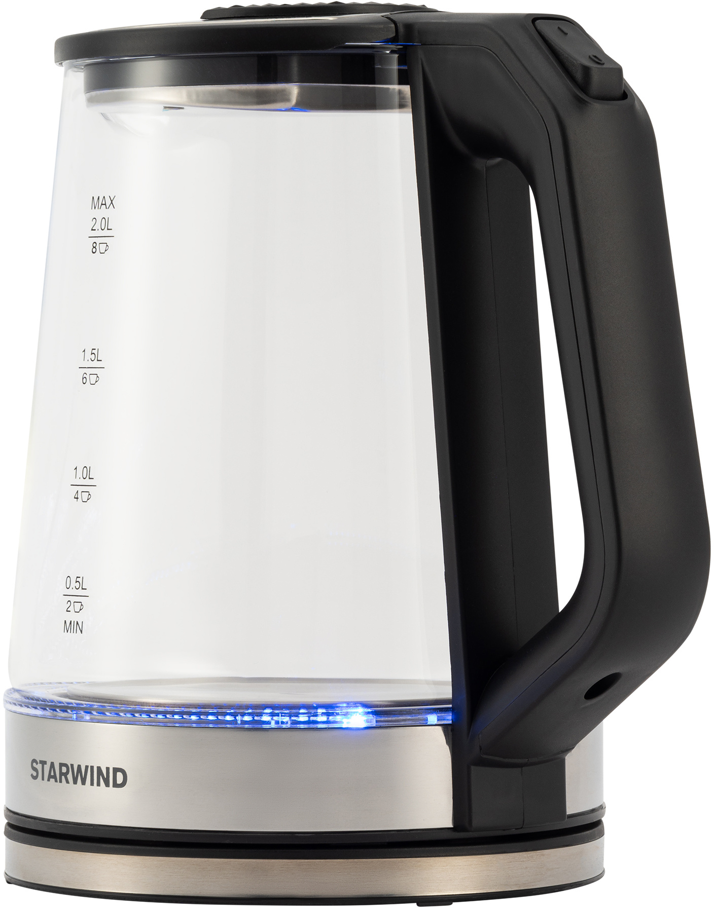 Чайник электрический Starwind SKG5778 черный/прозрачный, стекло