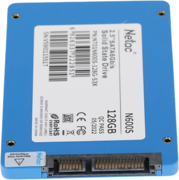 Твердотельный накопитель Netac N600S 128ГБ, 2.5", SATA-III, SATA NT01N600S-128G-S3X