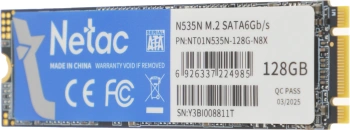 Твердотельный накопитель Netac N535N 128ГБ, M.2 2280, SATA-III, M.2 NT01N535N-128G-N8X