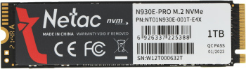 Твердотельный накопитель Netac N930E Pro 1024ГБ, M.2 2280, PCIe 3.0 x4, M.2 NT01N930E-001T-E4X