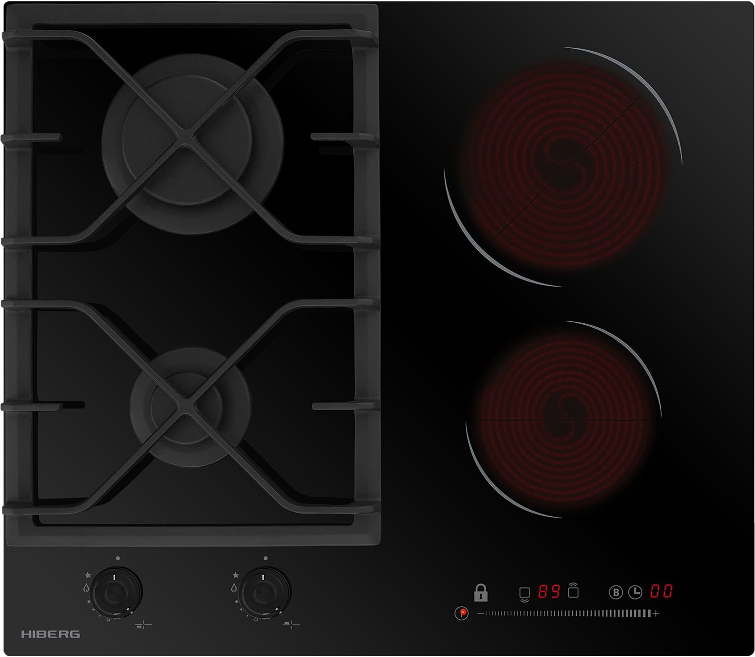 Газовая варочная поверхность Hiberg VM 6021 B черный