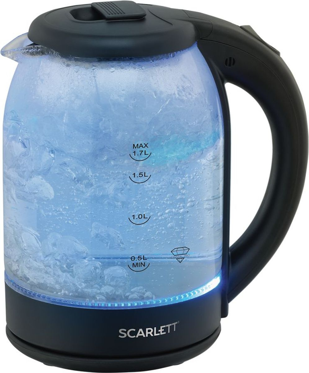 Чайник электрический Scarlett SC-EK27G90 черный, стекло
