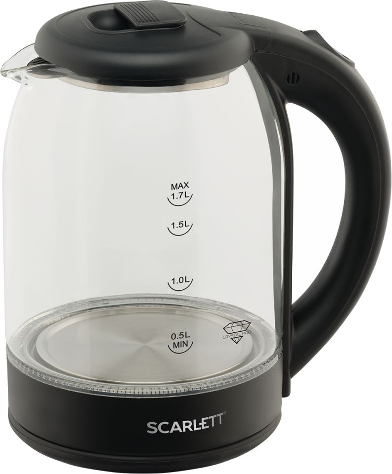 Чайник электрический Scarlett SC-EK27G90 черный, стекло