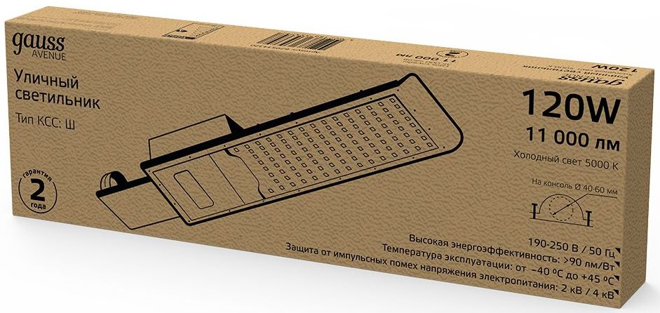 Светильник Gauss 629534320 120Вт черный