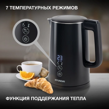 Чайник электрический Hyundai HYK-S5509 черный, металл