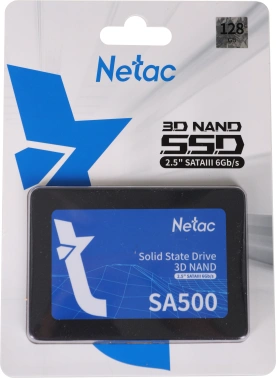 Твердотельный накопитель Netac SA500 128ГБ, 2.5", SATA-III, SATA NT01SA500-128-S3X