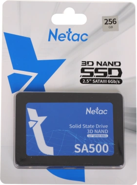 Твердотельный накопитель Netac SA500 256ГБ, 2.5", SATA-III, SATA NT01SA500-256-S3X