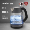 Чайник электрический Polaris PWK 1760CGL серый/черный, стекло