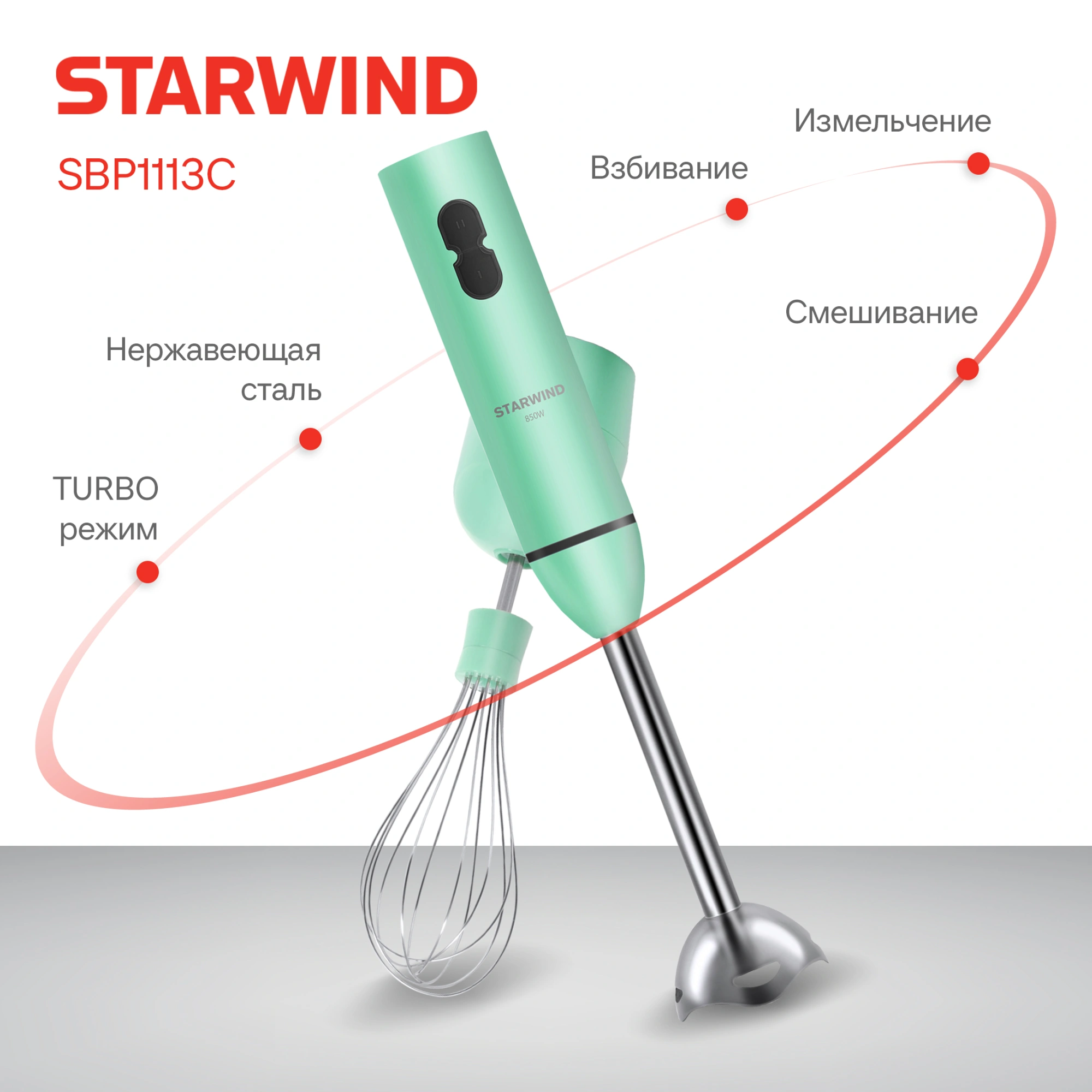 Блендер погружной Starwind SBP1113C бирюзовый