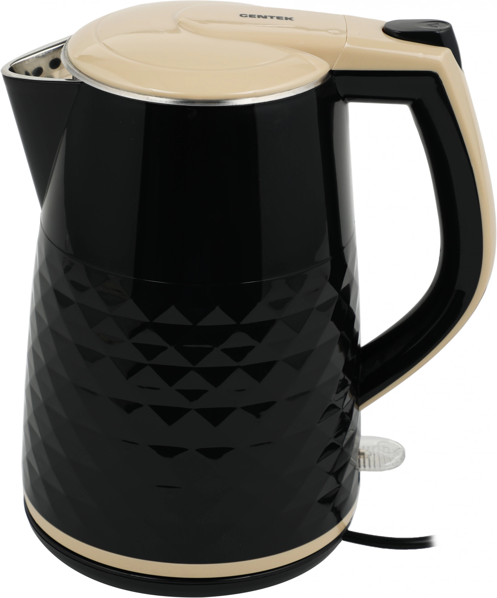 Чайник электрический Centek CT-0025 черный/бежевый, пластик (CT-0025 BLACK)
