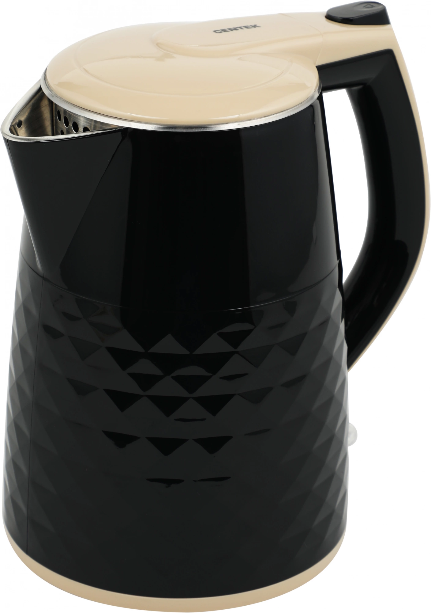 Чайник электрический Centek CT-0025 черный/бежевый, пластик (CT-0025 BLACK)