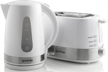 Чайник электрический Gorenje K17WE белый/серебристый, металл