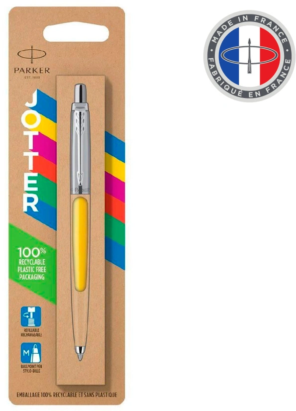 Ручка шариковая Parker Jotter Originals Yellow CT, цвет чернил синий (2076056)