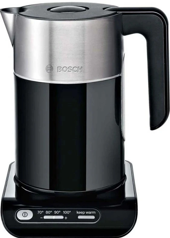Чайник электрический Bosch TWK8613P черный/серебристый, пластик