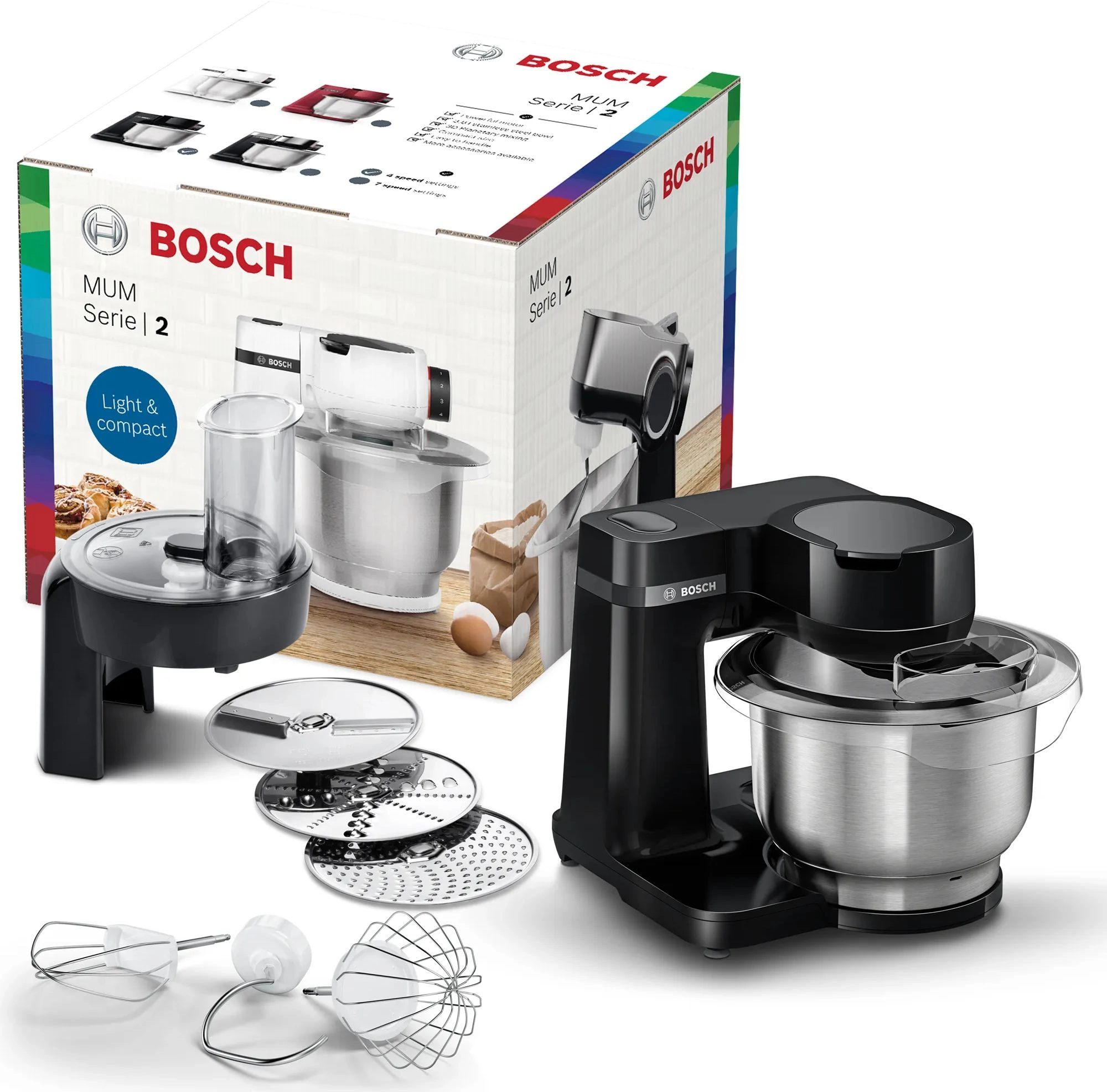 Кухонная машина Bosch Mum Serie 2 MUMS2EB01 черный/серебристый