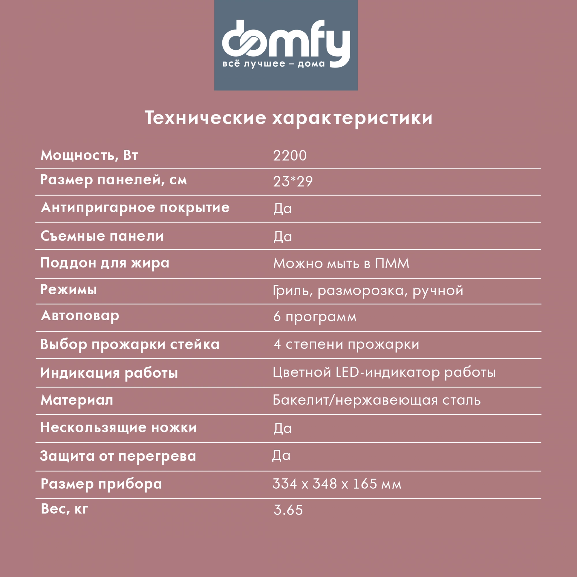 Электрогриль Domfy Metal DSM-EG703 серебристый/черный