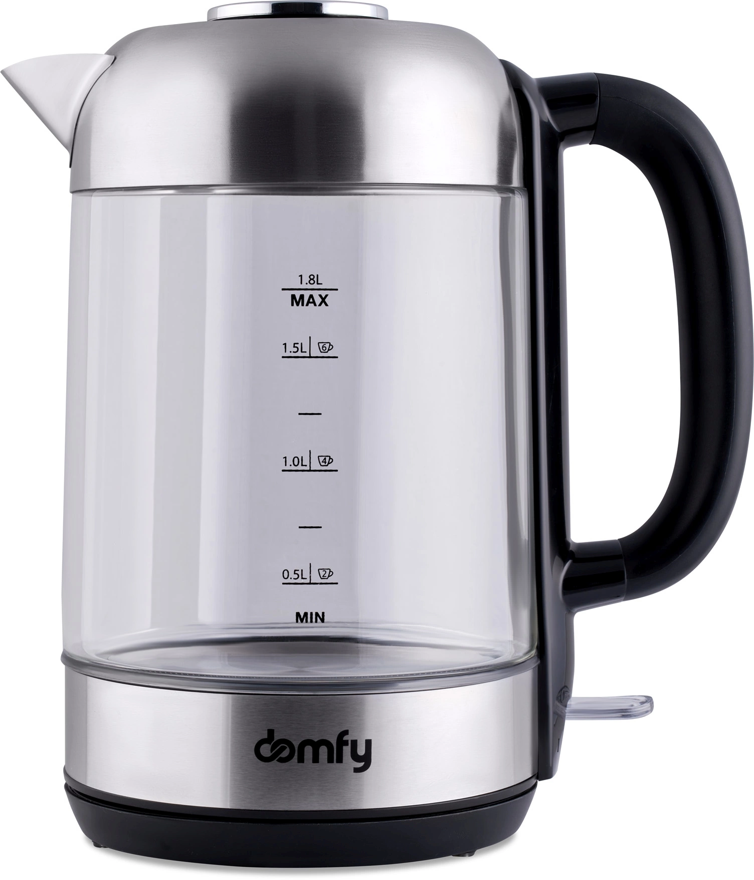 Чайник электрический Domfy DSM-EK401 черный/прозрачный, стекло