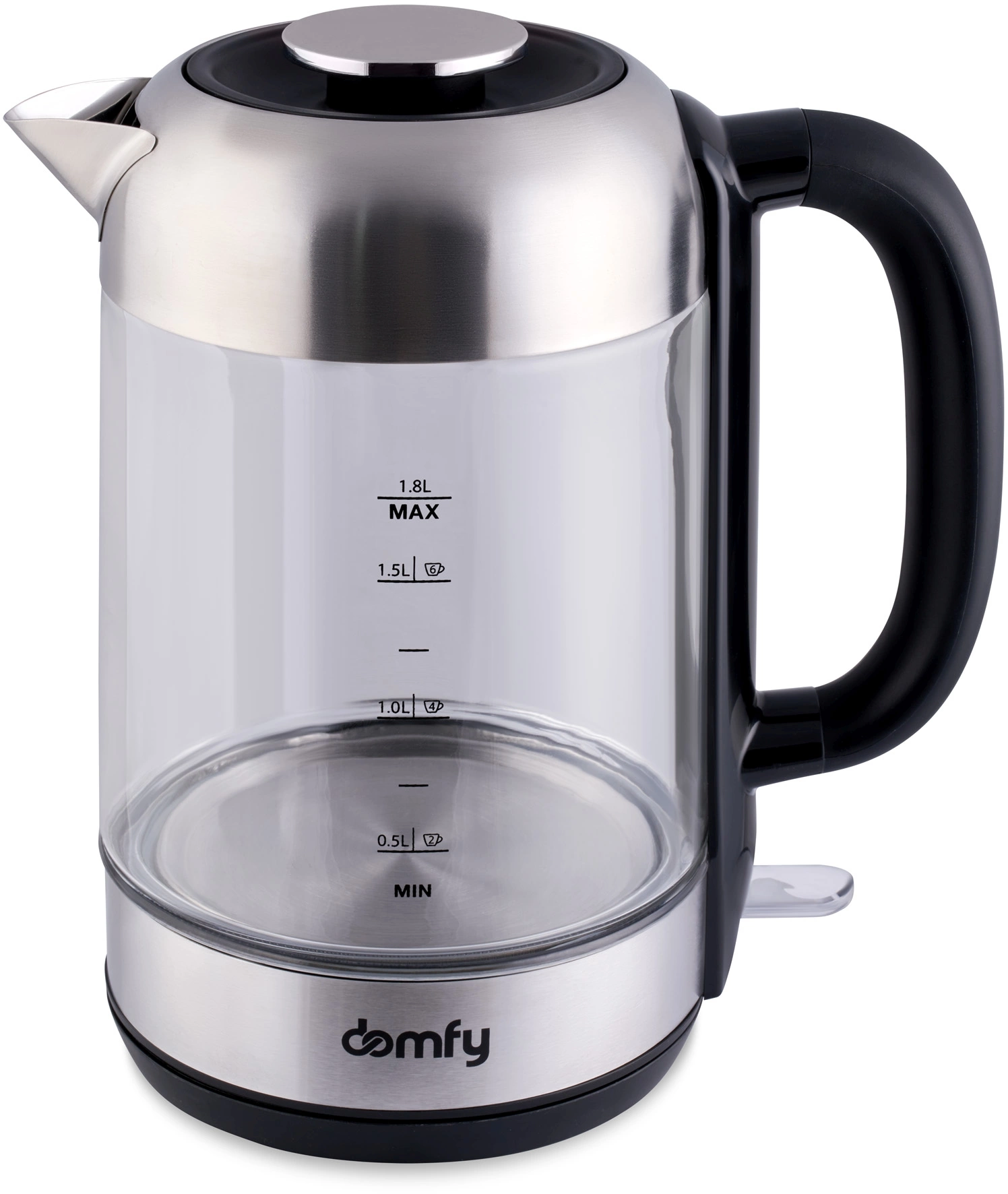 Чайник электрический Domfy DSM-EK401 черный/прозрачный, стекло