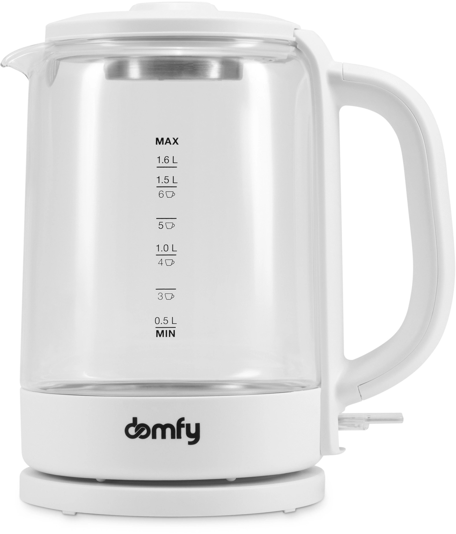 Чайник электрический Domfy DSW-EK304 белый, стекло