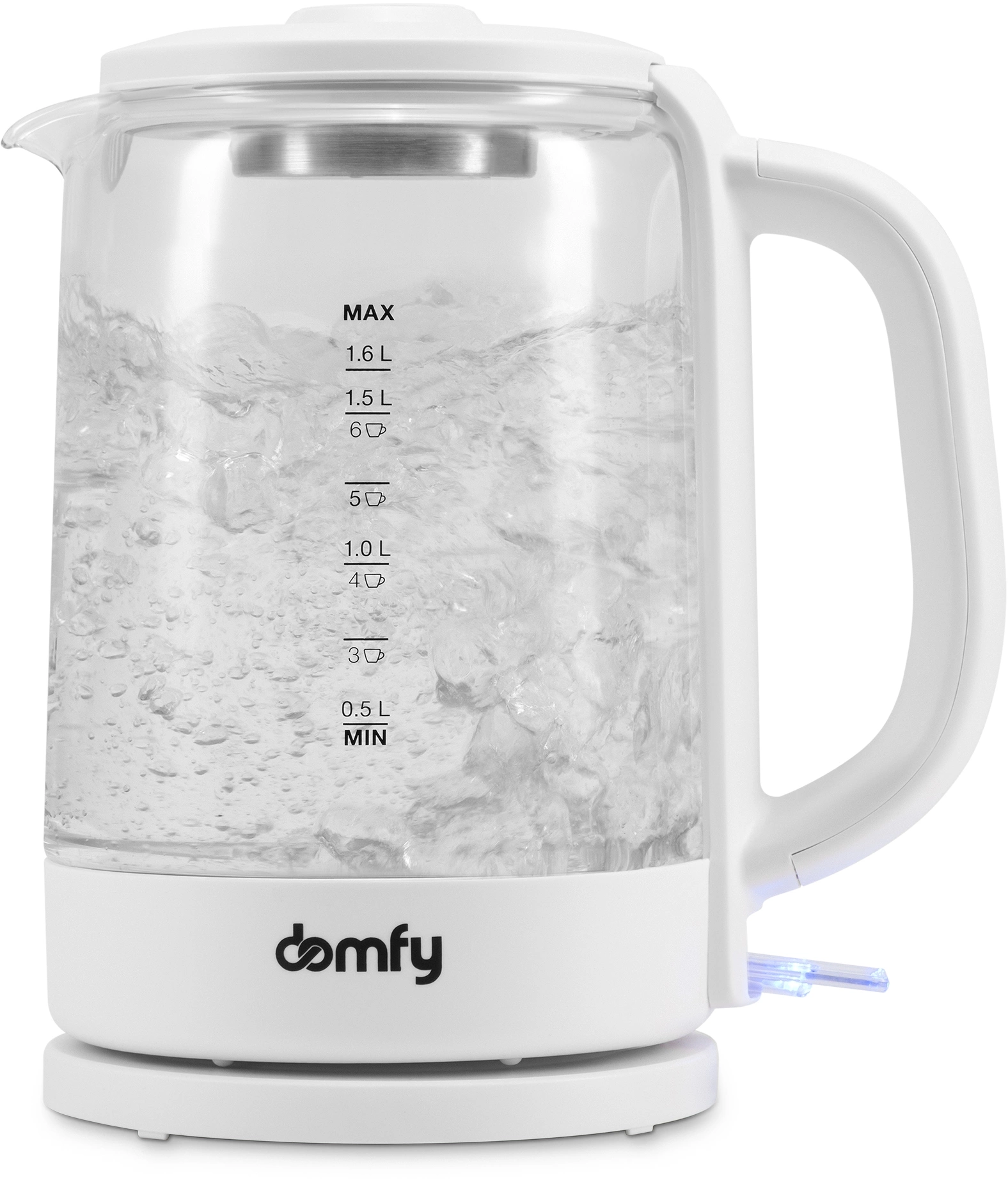 Чайник электрический Domfy DSW-EK304 белый, стекло