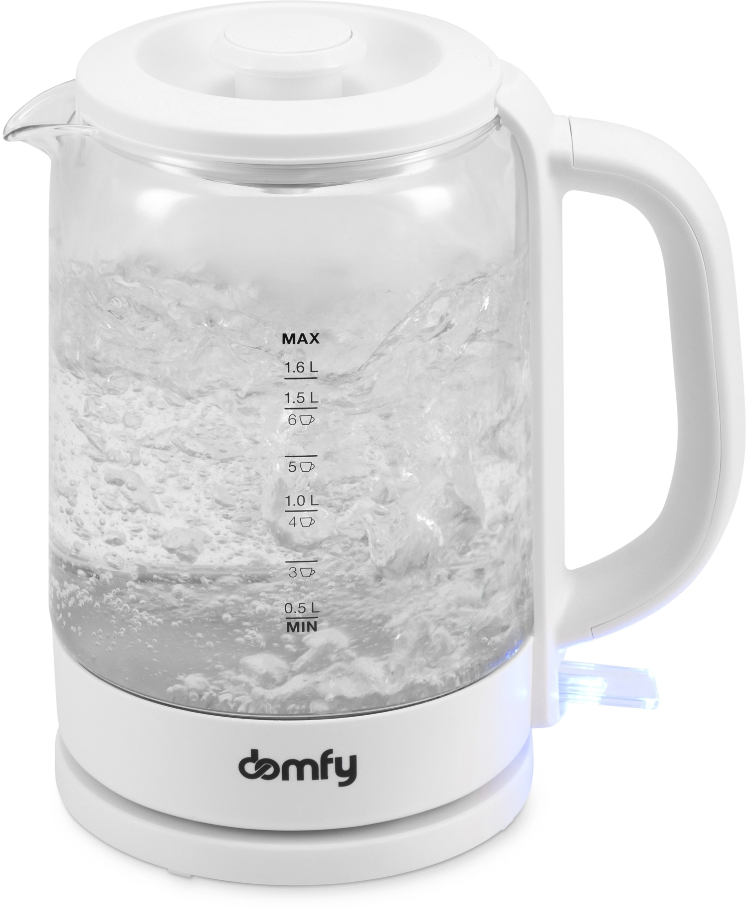 Чайник электрический Domfy DSW-EK304 белый, стекло