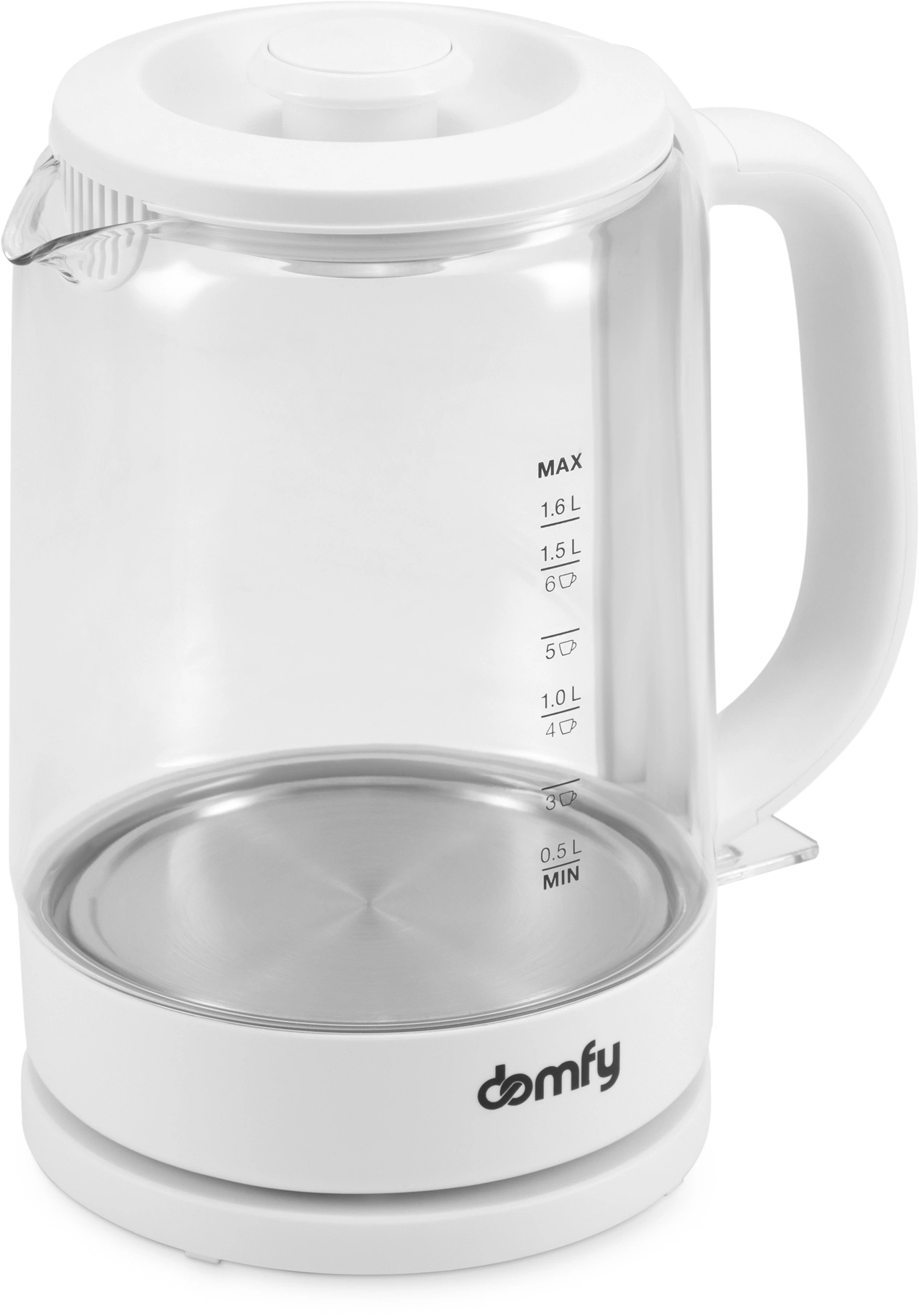 Чайник электрический Domfy DSW-EK304 белый, стекло