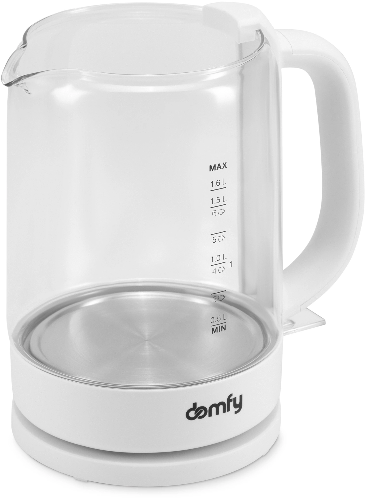 Чайник электрический Domfy DSW-EK304 белый, стекло