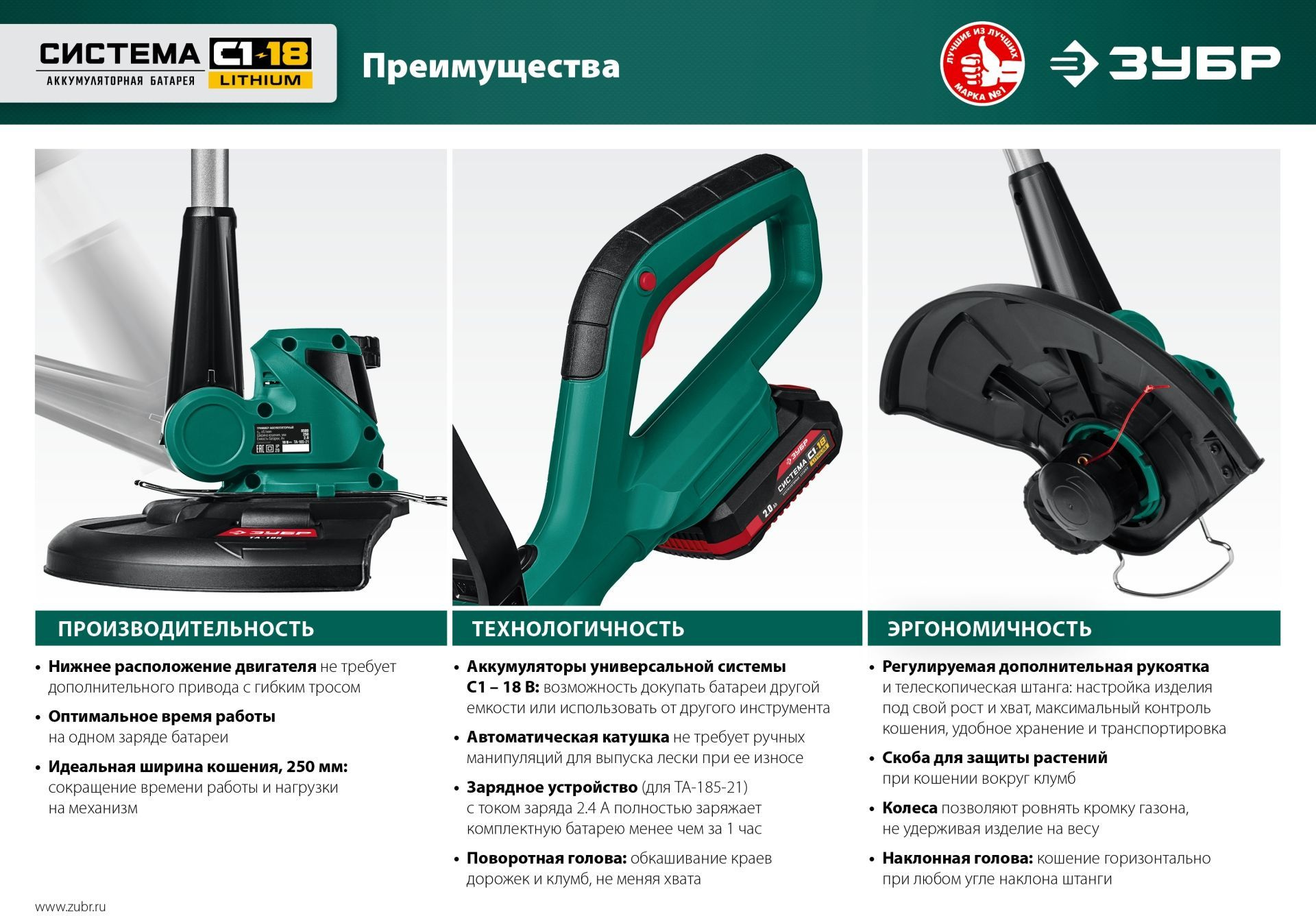 Триммер электрический Зубр ТА-185