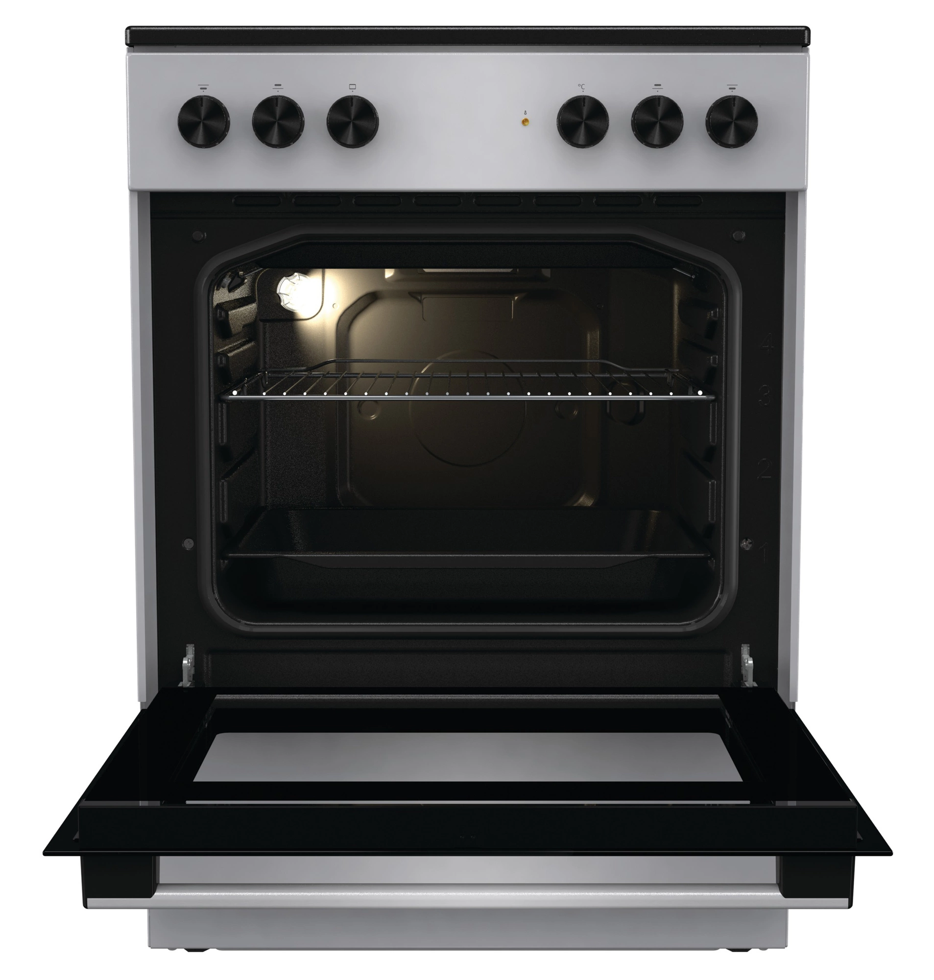 Плита электрическая Gorenje GEC6A11SG, стеклокерамика, серый