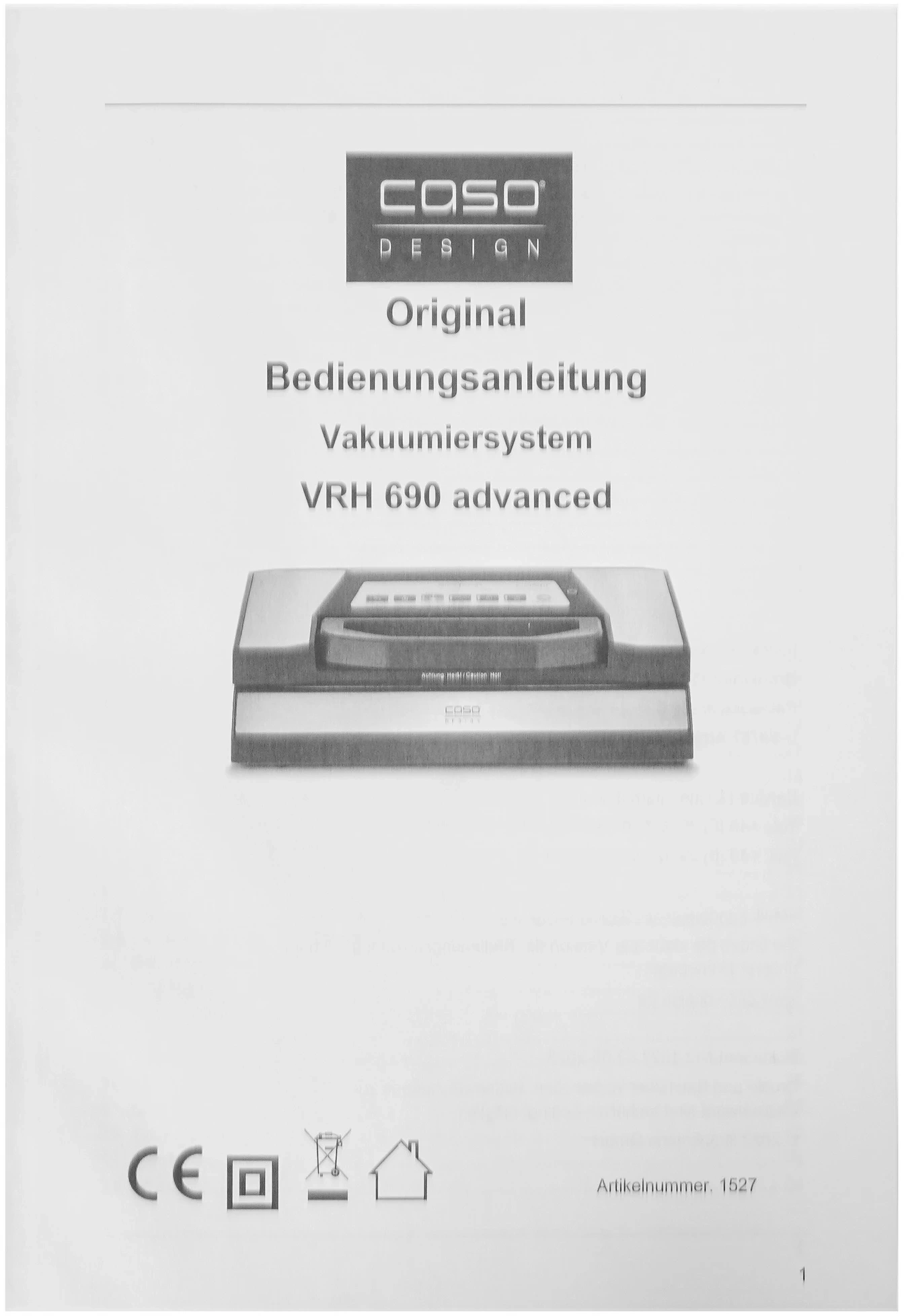 Вакуумный упаковщик Caso VRH 690 130Вт шир.пак.:30см черный/серебристый
