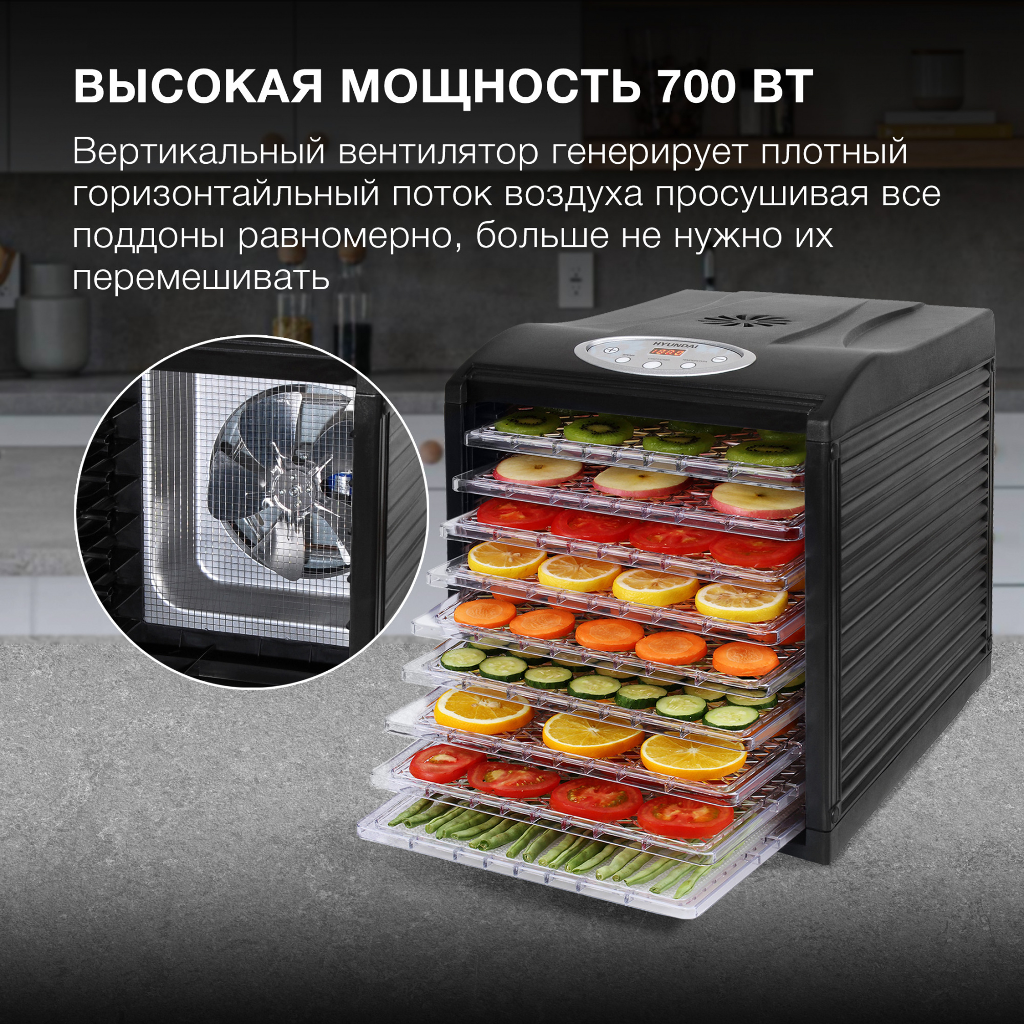Сушка Hyundai HYFD-1802 черный