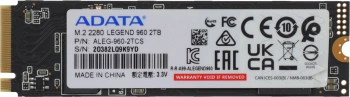 Твердотельный накопитель A-Data Legend 960 2048ГБ, M.2 2280, PCIe 4.0 x4, M.2 ALEG-960-2TCS