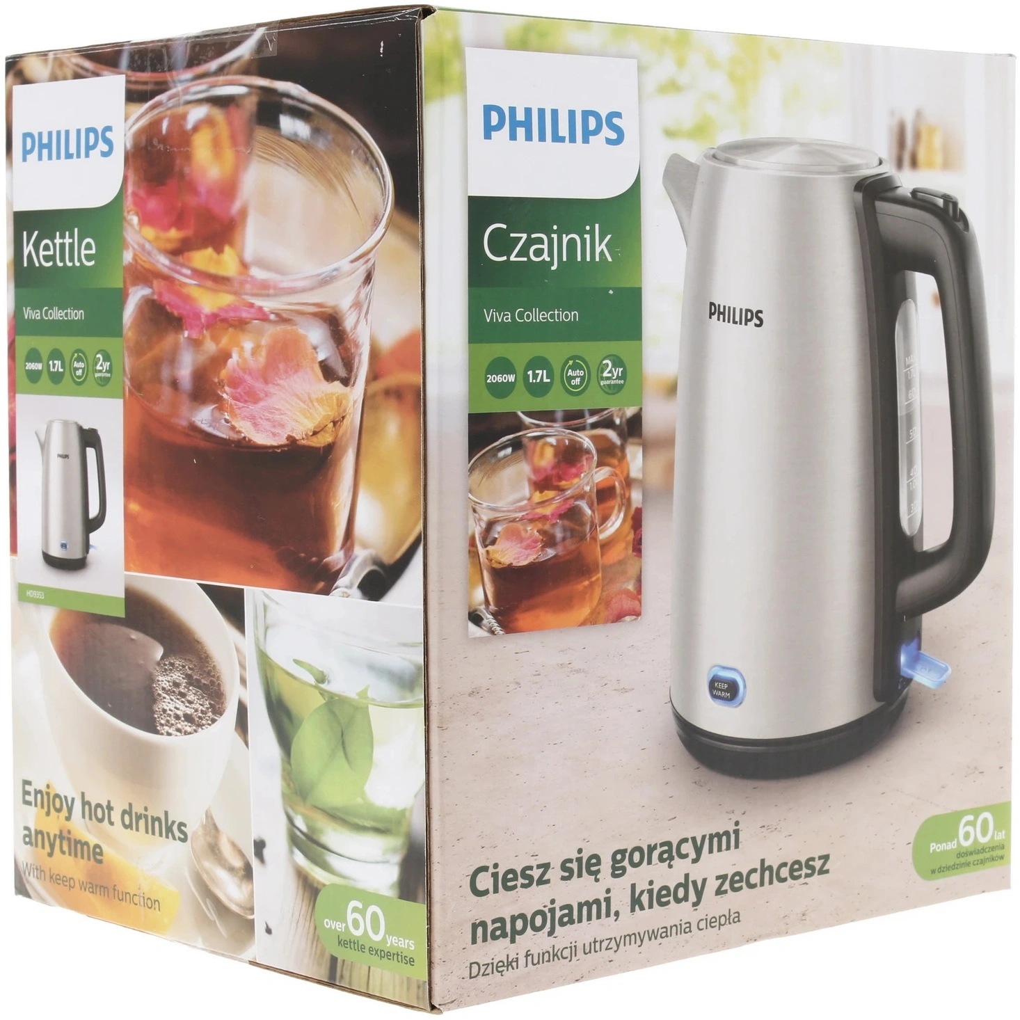 Чайник электрический Philips HD9353/90 нержавеющая сталь/черный, металл