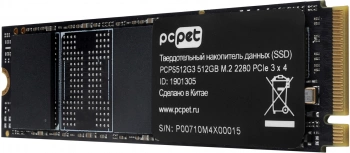 Твердотельный накопитель PC Pet 512ГБ, M.2 2280, PCIe 3.0 x4, M.2 PCPS512G3