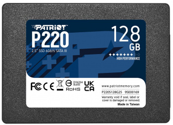 Твердотельный накопитель Patriot P220 128ГБ, 2.5", SATA-III, SATA P220S128G25