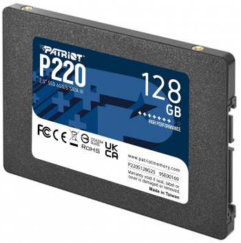 Твердотельный накопитель Patriot P220 128ГБ, 2.5", SATA-III, SATA P220S128G25