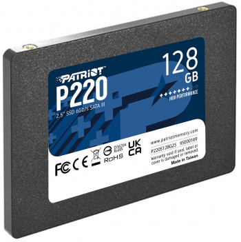 Твердотельный накопитель Patriot P220 128ГБ, 2.5", SATA-III, SATA P220S128G25