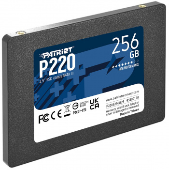 Твердотельный накопитель Patriot P220 256ГБ, 2.5", SATA-III, SATA P220S256G25
