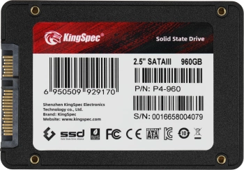 Твердотельный накопитель Kingspec 960ГБ, 2.5", SATA-III, SATA P4-960