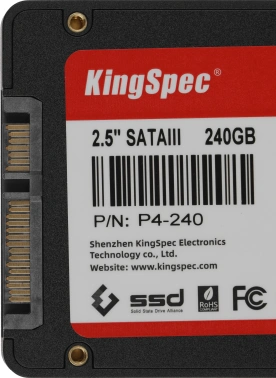 Твердотельный накопитель Kingspec 240ГБ, 2.5", SATA-III, SATA P4-240