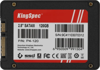 Твердотельный накопитель Kingspec 120ГБ, 2.5", SATA-III, SATA P4-120