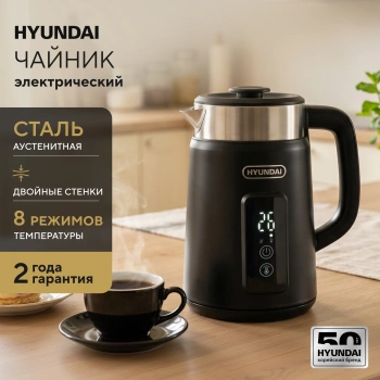 Чайник электрический Hyundai HYK-S3505 черный, металл