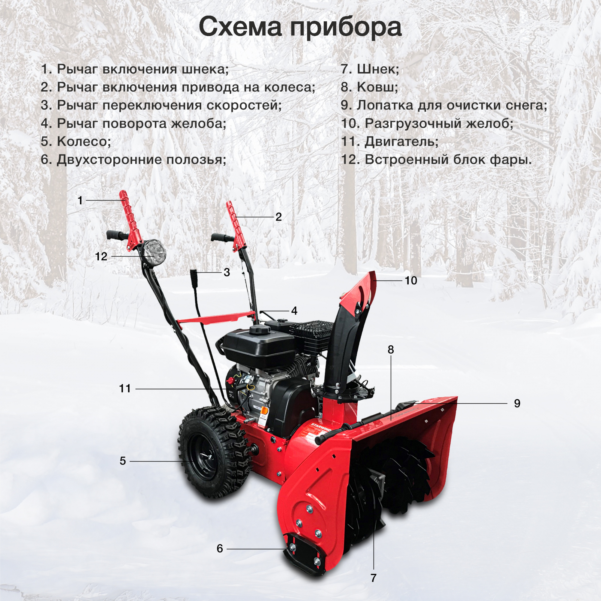 Снегоуборщик Starwind GST-4356L