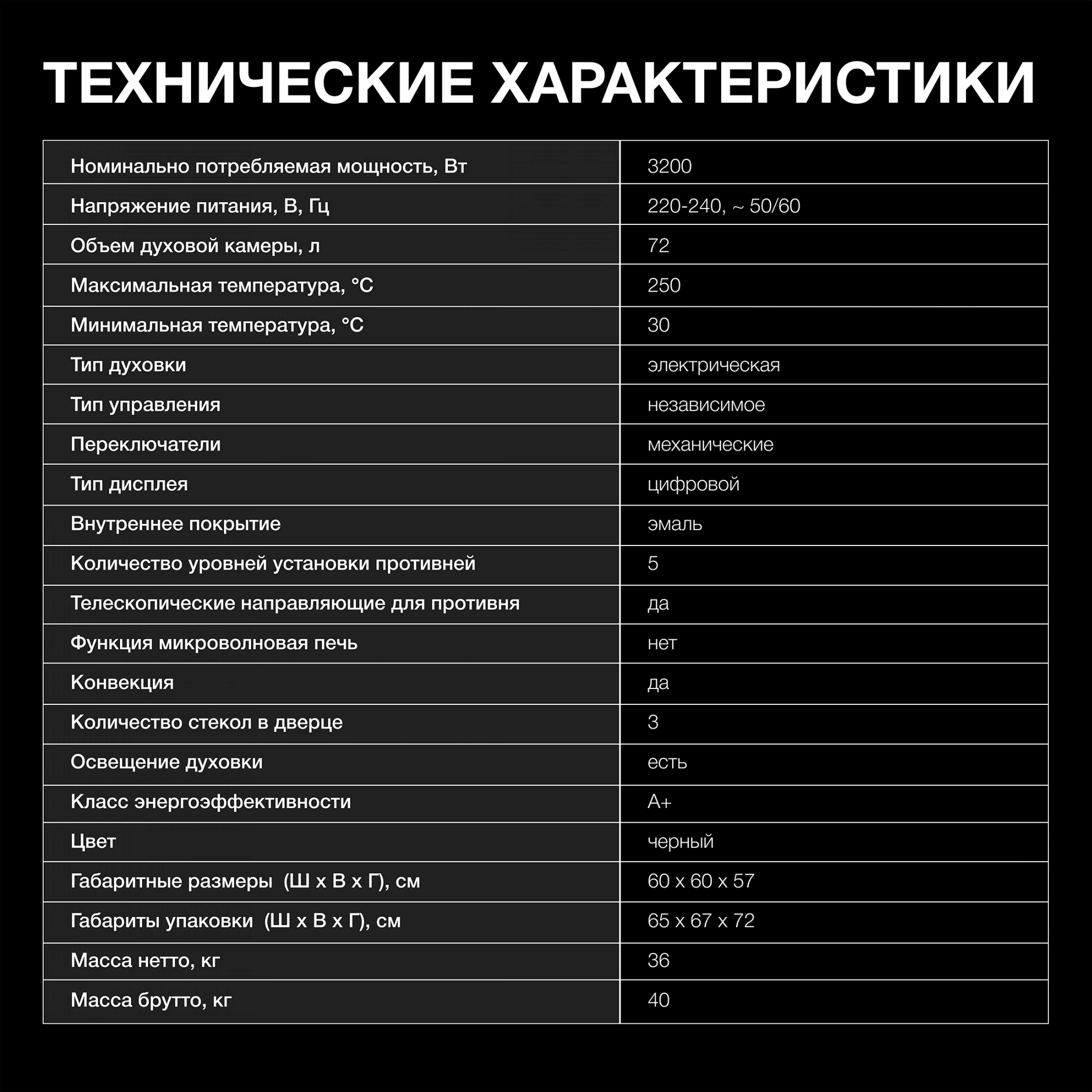 Духовой шкаф Hyundai HEO 6772 BG черный