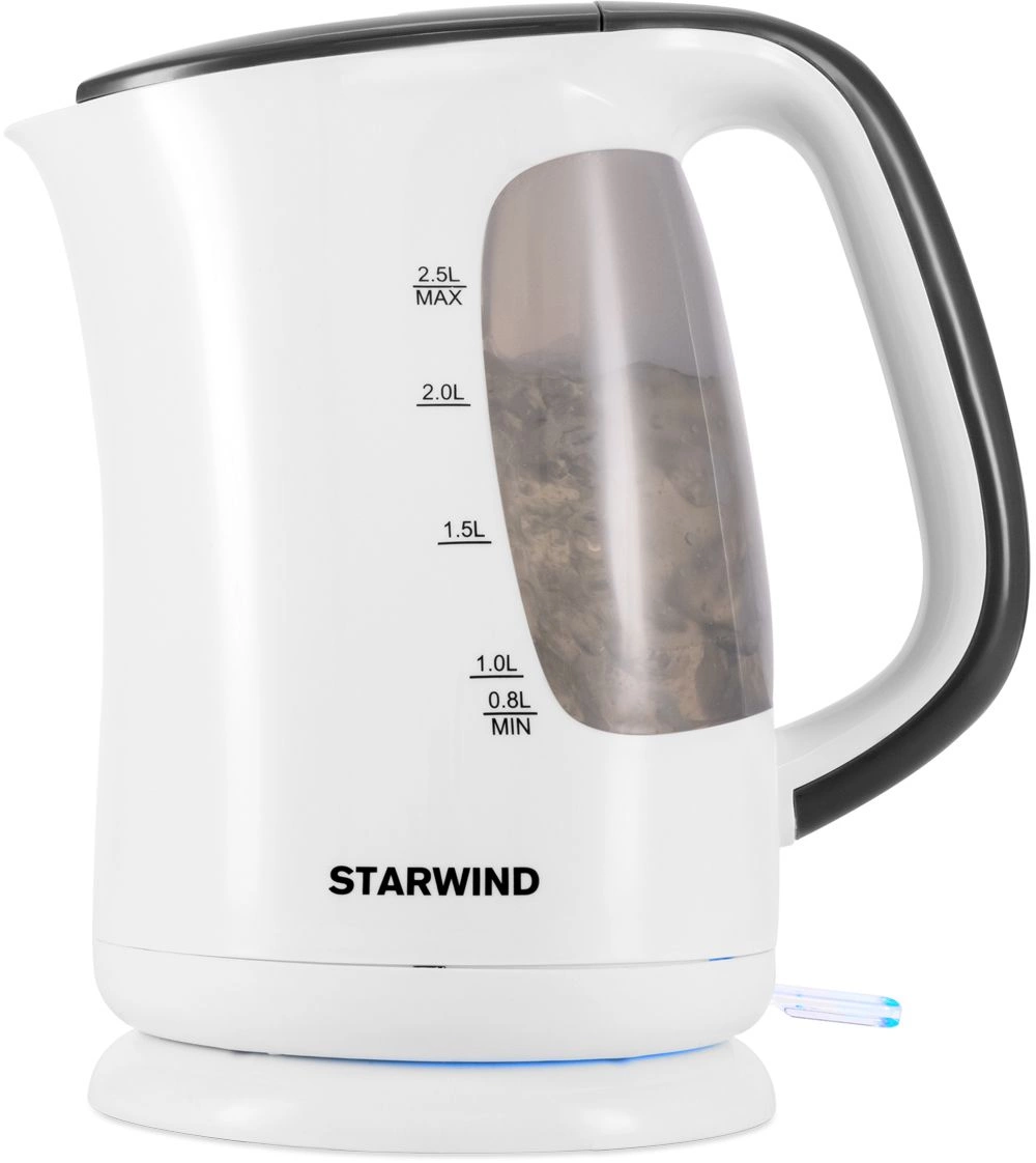 Чайник электрический Starwind SKG3025 белый/серый, пластик