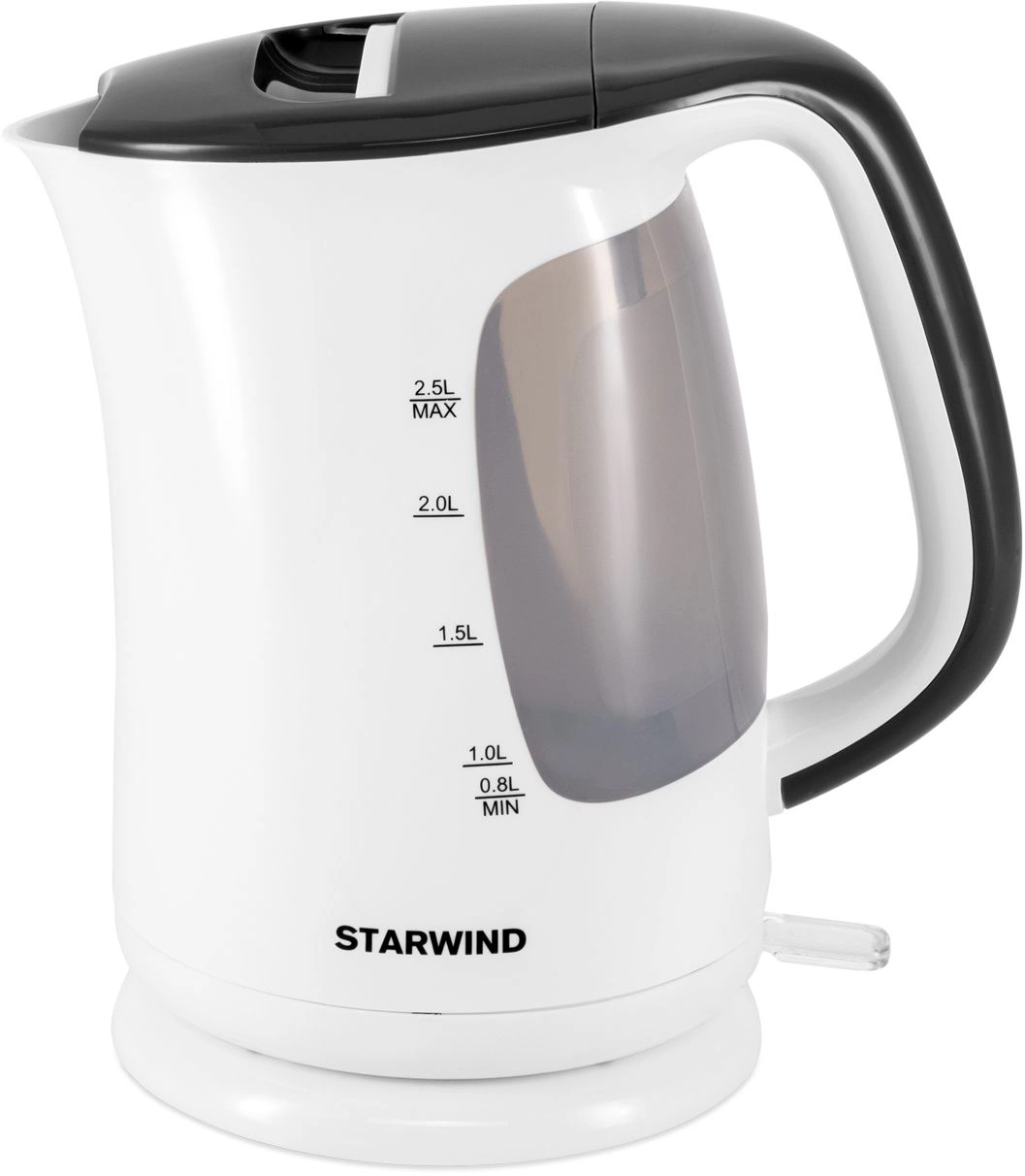 Чайник электрический Starwind SKG3025 белый/серый, пластик