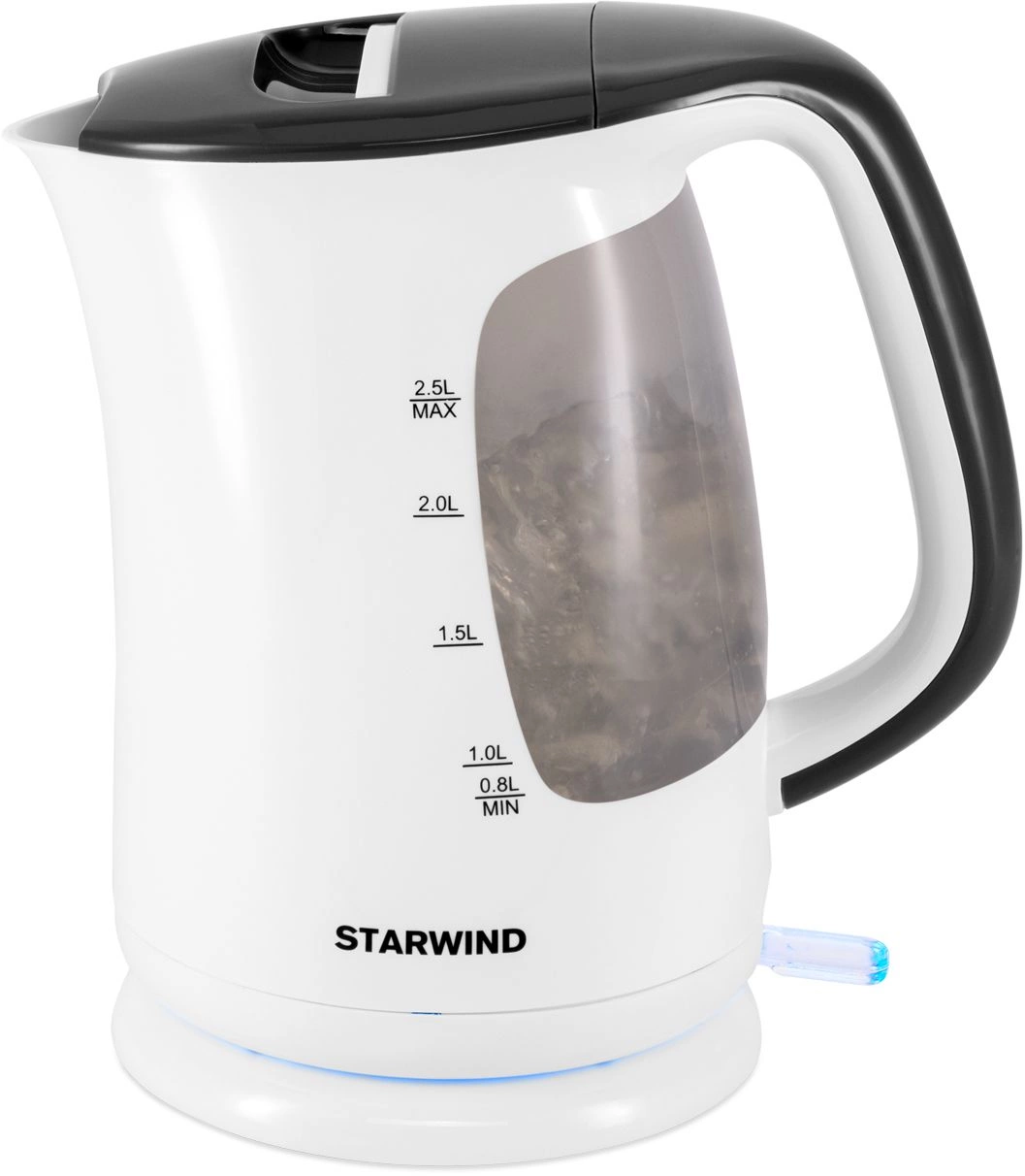 Чайник электрический Starwind SKG3025 белый/серый, пластик