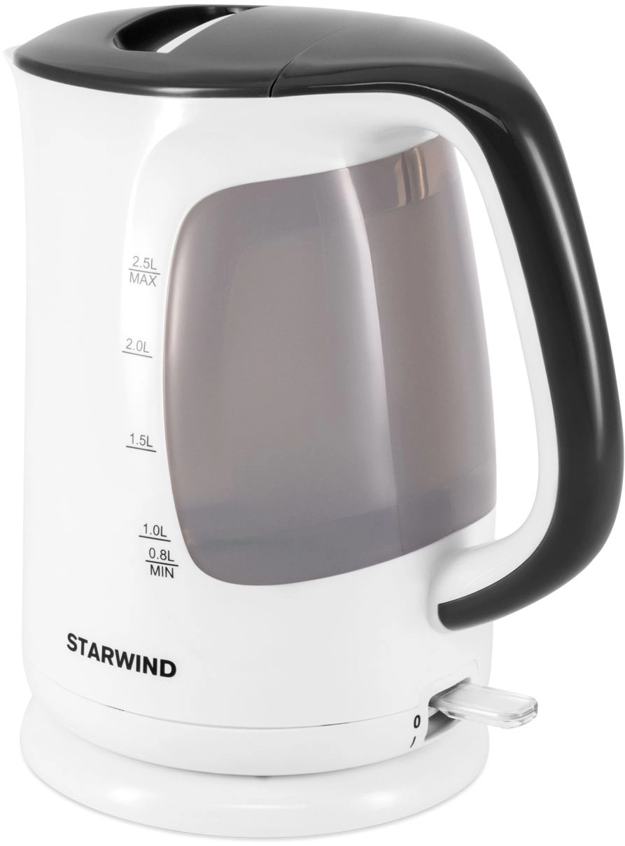 Чайник электрический Starwind SKG3025 белый/серый, пластик